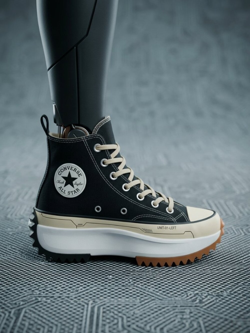 Converse Platform Sneaker 6.5 womens Canvas High-Top *single Shoe* black 166800C